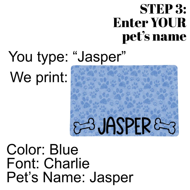 Personalized Dog Bowl Mat