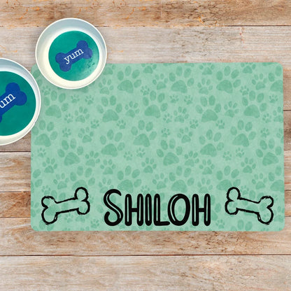 Personalized Dog Bowl Mat