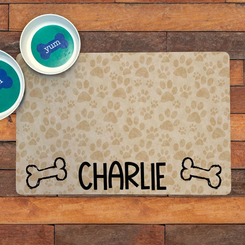 Personalized Dog Bowl Mat